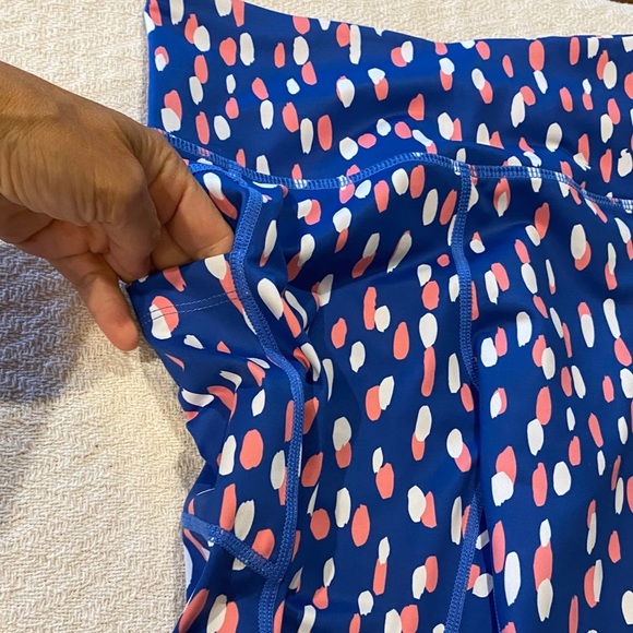 Zyia Cropped Cargo Leggings Tights Colourful Blue Pink - Picture 4 of 12